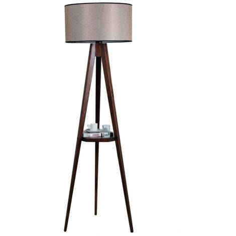 Lampada da terra modello 1 in legno beige