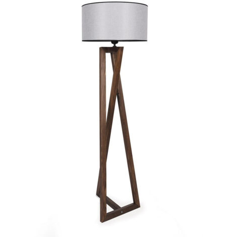 Lampada da terra modello 4 in legno grigio