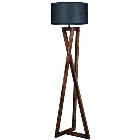 Lampada da terra modello 4 in legno grigio antracite