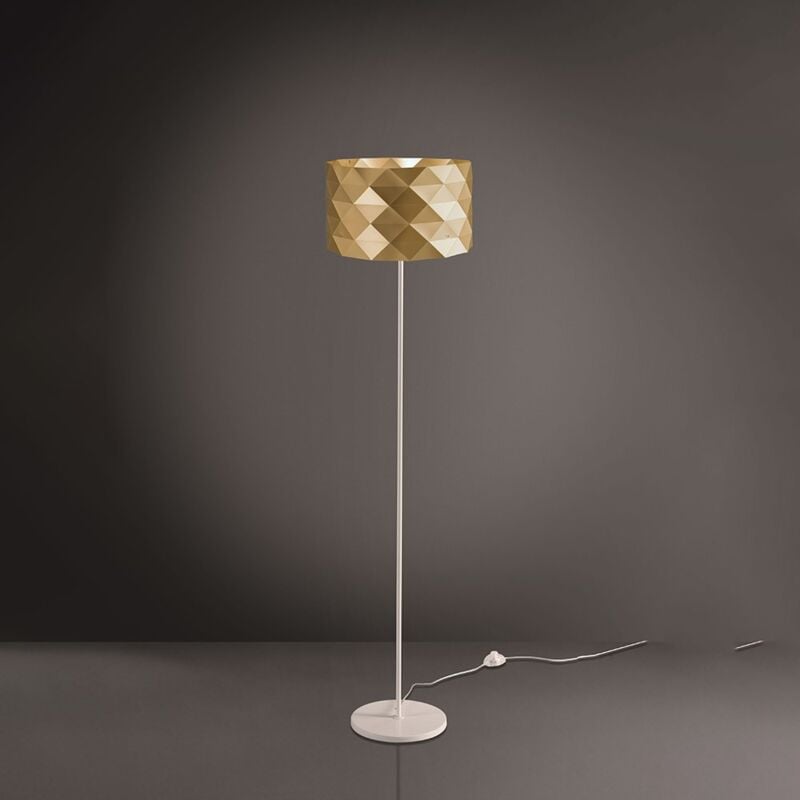 Image of Lampada Da Terra Moderna 1 Luce Prisma In Polilux Oro H153 Made In Italy