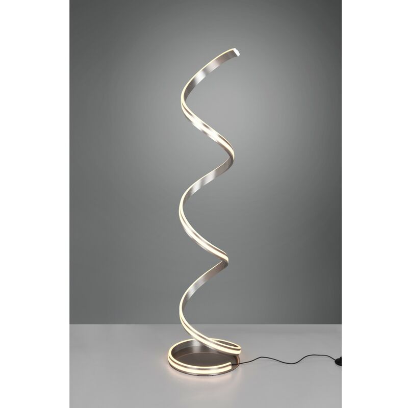 Image of Lampada da Terra Moderna a Spirale Nichel led Dimmer Trio Lighting