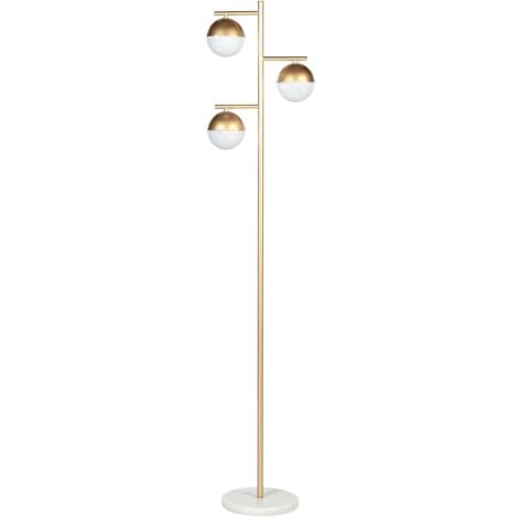 Piantana Salotto Tommy 5 Paralumi Tessuto Nero Oro H163 cm Trio Lighting