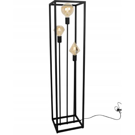 LAMPADA DA TERRA MODERNA IN METALLO NERO