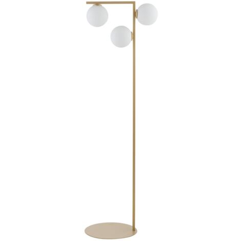 Lampada da terra moderna oro-beige 3 globi G9 Sigma