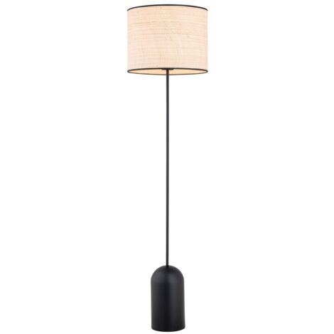 Lampada da terra nera paralume crema E27 15W Aspen Emibig
