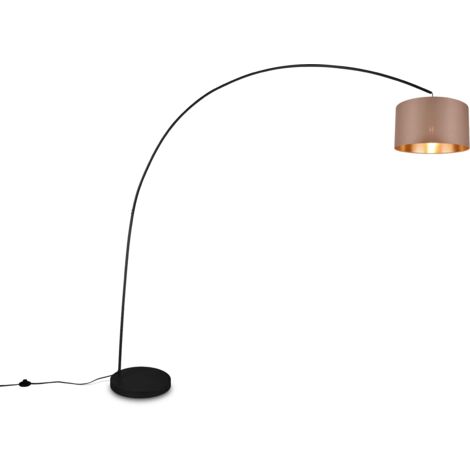 Lampada da terra, nero opaco e taupe, H210 cm, Mansur