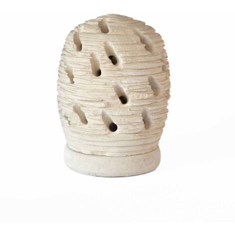 Lampada da terra o tavolo PIGNA SPAZZOLATA Piccola scultura decorazione in Pietra Leccese salentina misure 19 x 14 cm