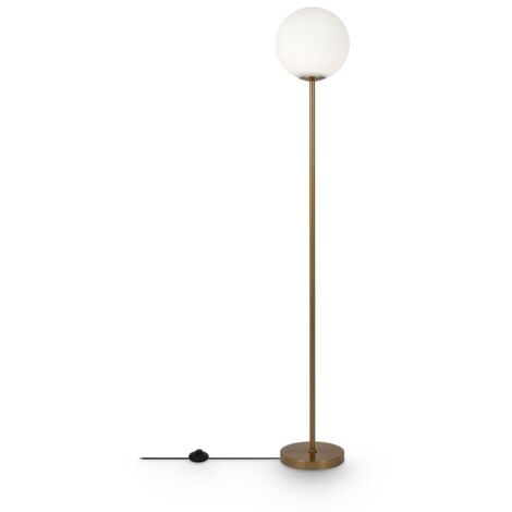 Lampada da terra ottone sfera bianca Ring Maytoni E27