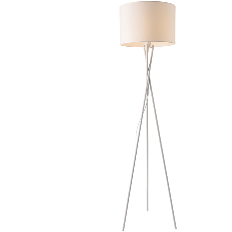 Image of Lampada da terra da solotto studio camera 3 piedi metallo e tessuto vari colori colore : Bianco