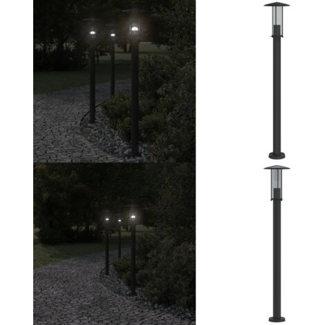 Lampada da Terra per Esterni Argento 100 cm in Acciaio Inox - Illuminazione esterna - Lampada da giardino