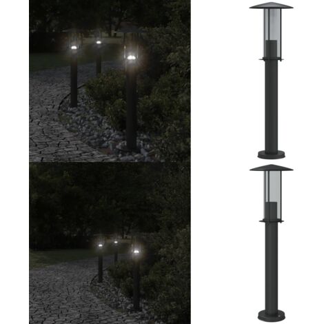 Lampada da Terra per Esterni Nera 60 cm in Acciaio Inox - Illuminazione esterna - Lampada da giardino