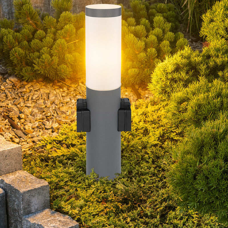 Image of Lampada da terra per esterno illuminazione da giardino con attacco base in acciaio inox faretto luce Globo 3158AK