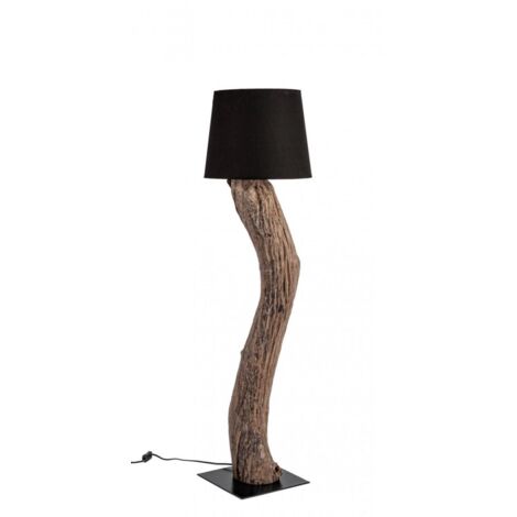 Lampada da Terra Piantana Ø55x120 cm E27 in Legno Pralume in Cotone Nero