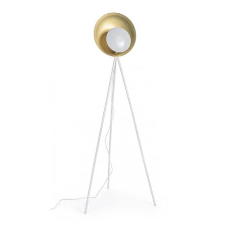 Lampada da Terra Piantana 87x56x155 cm E27 con Treppiede Bianco e Oro