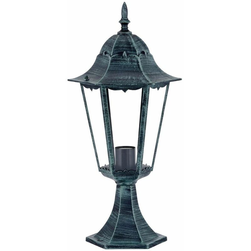 Image of Lampada da terra per esterni Illuminazione del percorso del giardino Lampada con base in alluminio Lanterna verde nero in un set che include