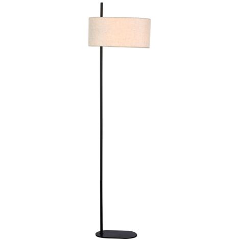 Lampada da terra scandinava nera paralume beige E27 Rabalux