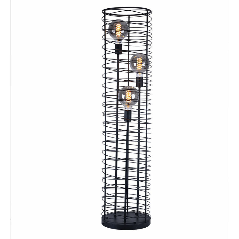 Image of Lampada da terra Side Lamp Cage Design Wires Wound nero Matt h 129 cm