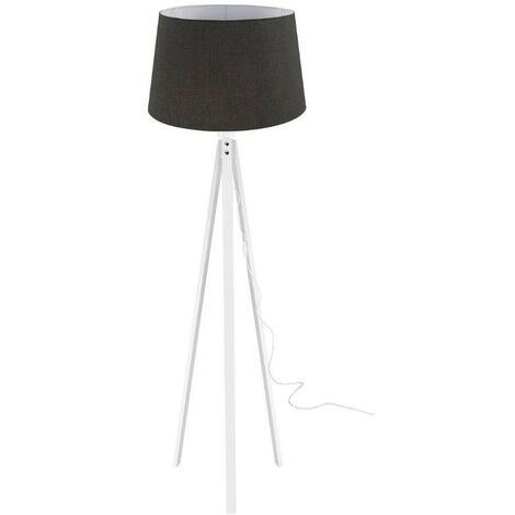 Lampada da terra treppiede bianca con paralume Tripod nero DECOBI2660