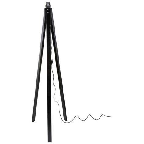 Lampada da terra treppiede legno nero Deco MDL3010