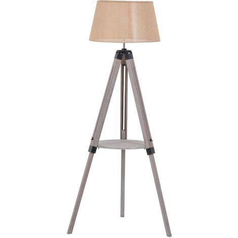 di Lampenwelt in Legno ad es Scandinavo Soggiorno /& Sala da pranzo colore Nero Lampada da terra Triac 1 luce, E27, A++ lampada da terra in legno