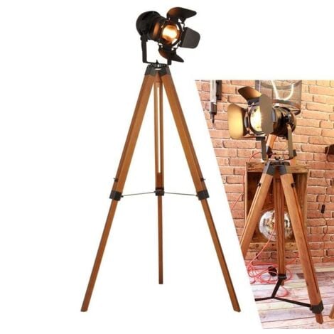 BARCELONA LED Lampada da terra vintage con treppiede CINEMA 139cm