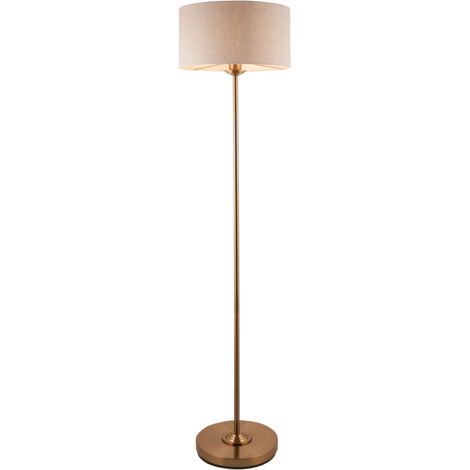 Lampada da terra vintage ottone con paralume E27 Highclere