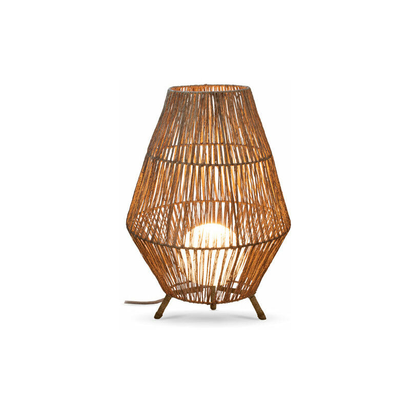 Image of MOOVERE - Lampada decorativa in fibre naturali 70 con cavo hessian con telecomando e dimmer altezza 70cm - Fibre naturali