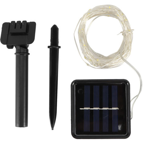 Lampada decorativa da giardino con luce solare a corda in filo di rame da 10 m 100 LED calda