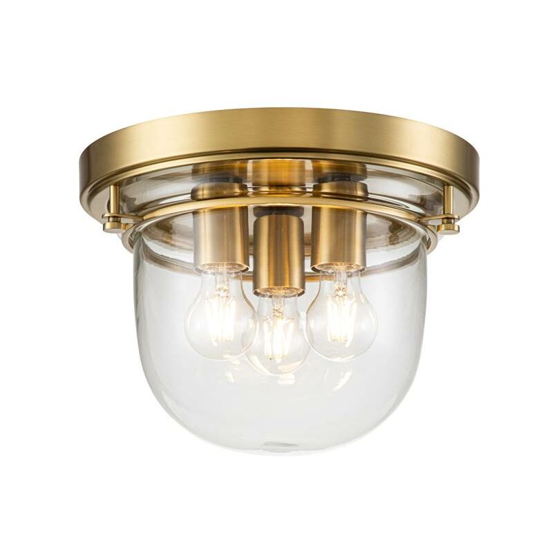 Image of Lampada del bagno Whistling E27 40W IP44 Acciaio, vetro Ottone Spazzolato b: 33 cm Ø33 cm Dimmabile