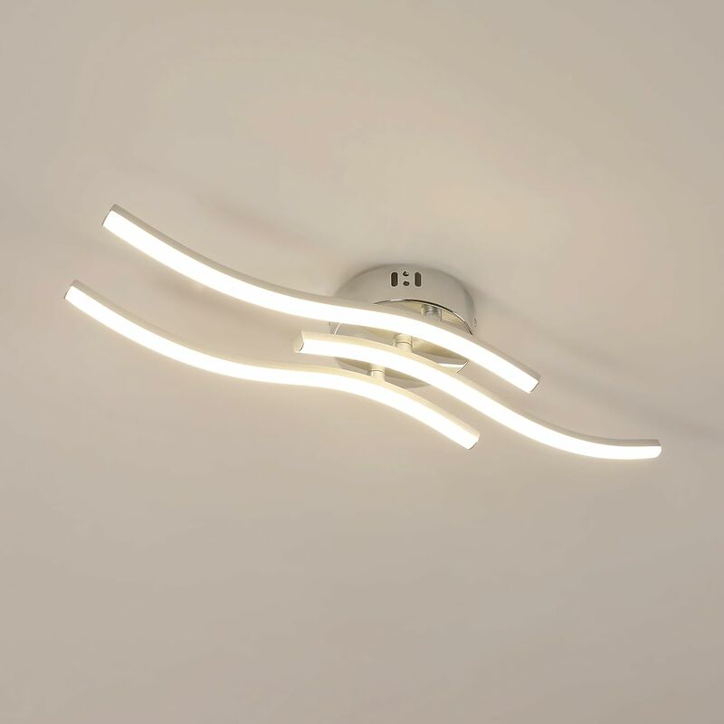 Image of Lampada del soffitto a LED ， Accesso a soffitto con 3 luce curva ， lampada a soffitto moderna 16w per soggiorno cucina camera da letto luce 3000k