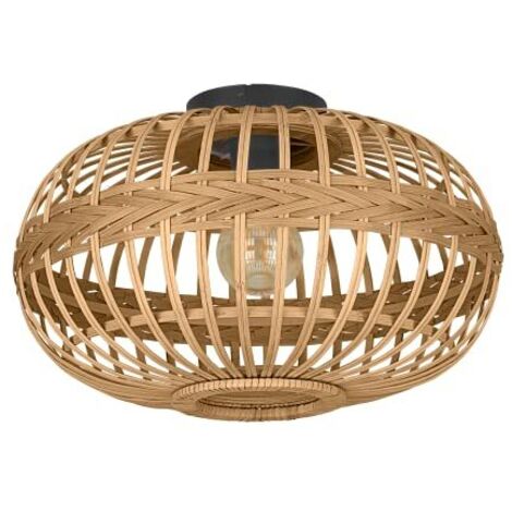 Lampada del soffitto Amsfield Wood Brown E27 1x40W H: 28,5 cm Ø45 cm Dimmabile