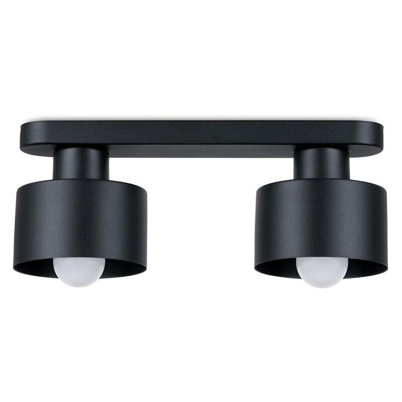 Image of Sollux - Lampada del soffitto Avar 2xe27 40W Acciaio Nero l: 34 cm b: 12 cm h: 13 cm Dimmabile