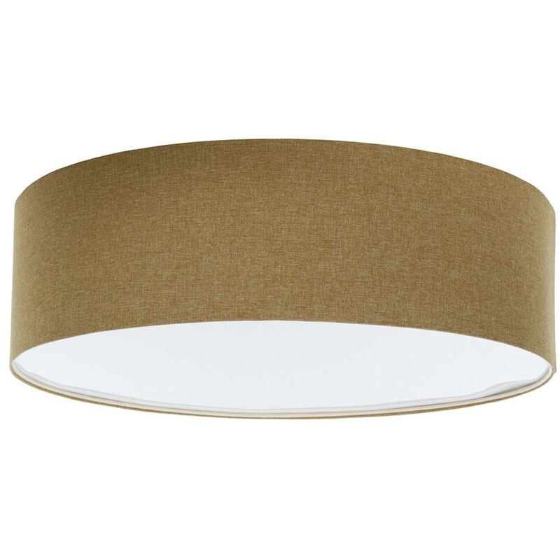 Image of Bps Koncept - Lampada del soffitto boho elegante E27 2x40w tessuto strutturato su plastica in pvc Brown h: 24 cm Ø60 cm Dimmabile