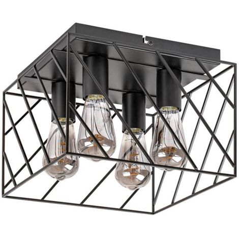 Lampada del soffitto Boroo Metal Matt Black Metal Matt Black E27 4 x Max, 25W L: 30 cm B: 30 cm H: 21,5 cm Dimmabile