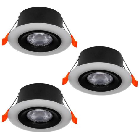 Lampada del soffitto Calong Plastic Black, LED bianco 3x4.8W 3000K Ø10cm