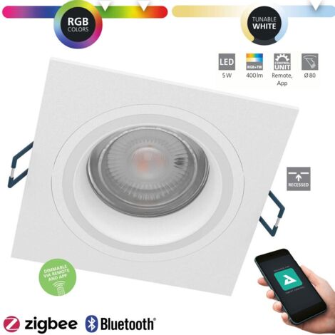 Lampada del soffitto Carosso-Z Alu Weiss LED 5W 2700-6500K L: 9,3 cm B: 9,3 cm H: 2,5 cm Dimmabile con funzione Connect-Z