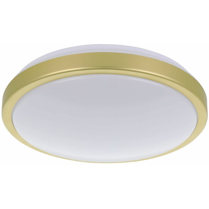 Image of Eglo - Lampada del soffitto compete 1 in plastica bianca, a led in ottone 18W 3000K h: 9 cm Ø32,5 cm