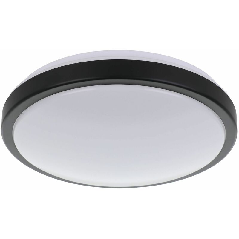 Image of Eglo - Lampada del soffitto compete 1 Plastica bianca, led nero 18W 3000K h: 9 cm Ø32,5 cm