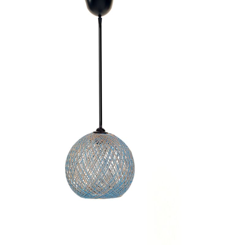 Image of Lampada del soffitto con azul Yute, fatto a mano, marrone
