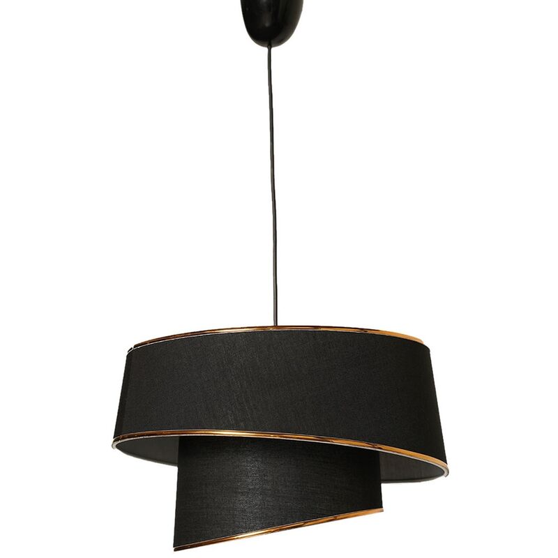 Image of Lampada del soffitto con struttura in metallo oro, nero