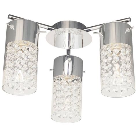 Lampada del soffitto/lampada da bagno Niagara Metall Chrom E14 3x Max 40W IP44 H: 21,5 cm L: 33,5 cm Dimmabile
