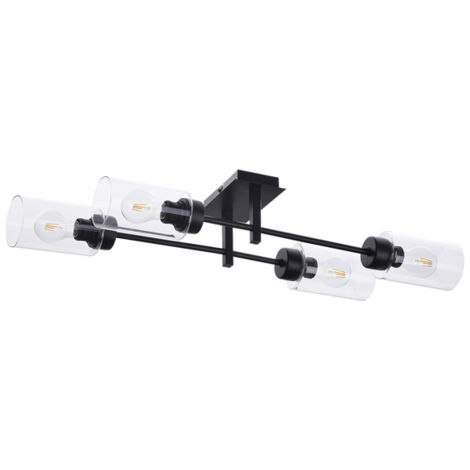 Lampada del soffitto Prudence Metal Black E27 4x Max 40W L: 82 cm B: 21,5 cm H: 14,5 cm Dimmabile