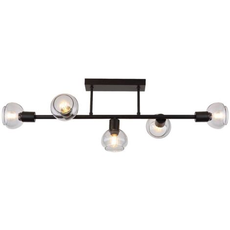 Lampada del soffitto Sullivan Metal Black E14 5x Max 40W H: 27 cm L: 83 cm Dimmabile