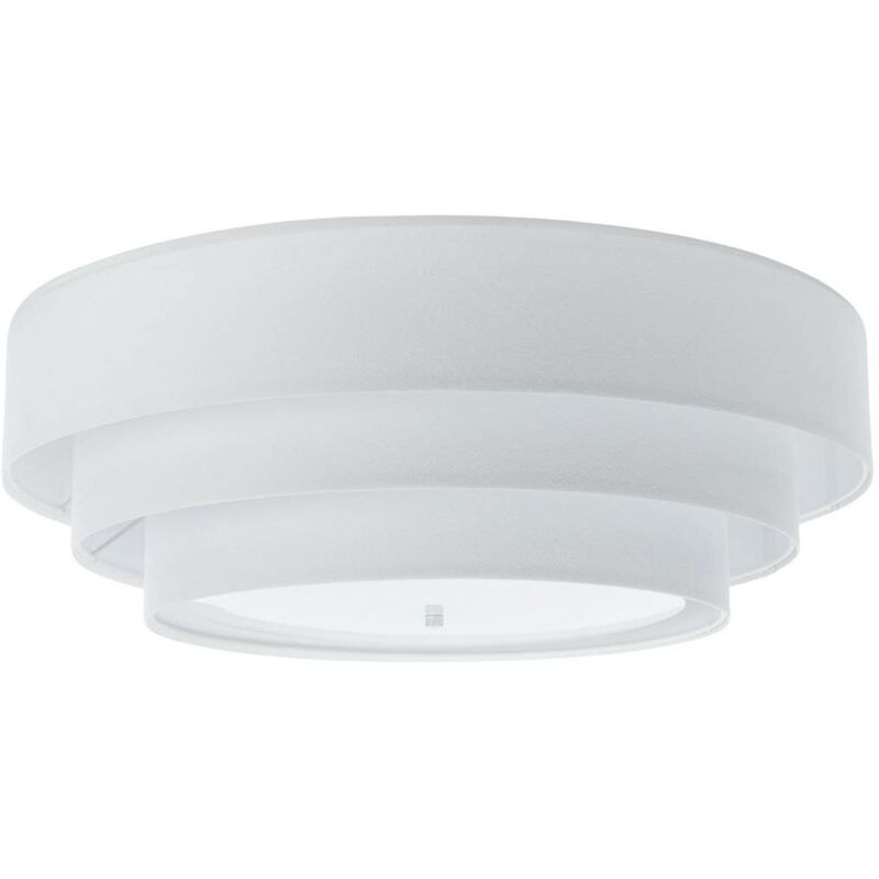 Image of Lampada del soffitto Trinity 2xe27 60W VelOr su pvc Plastic White h: 23 cm Ø60 cm Dimmabile