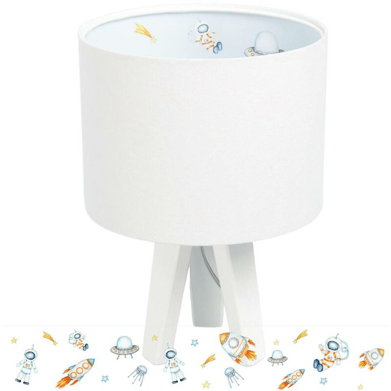 Image of Lampada della lampada per bambini lampada da tavolo Sweet Dreams 1xe27 Max.60 w Velor su pvc a base in pvc con pressione eco-latex bianca,