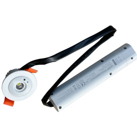Lampada di emergenza a led faretto rotondo da incasso per contro soffittature 3w