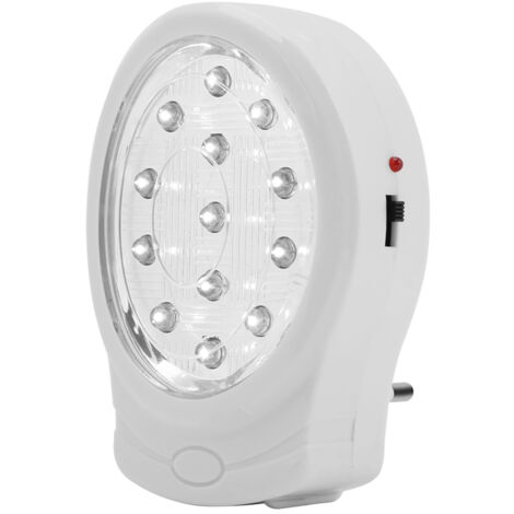 Lampada di emergenza domestica ricaricabile con 13 LED, che si accende automaticamente in caso di interruzione di corrente.
