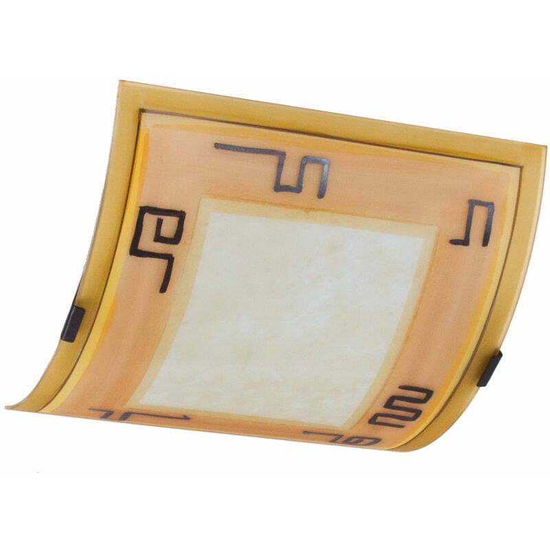 Image of Lampada da soffitto Lampada da parete per sala da pranzo Lampada da soffitto in vetro giallo arancione Eglo 87318o