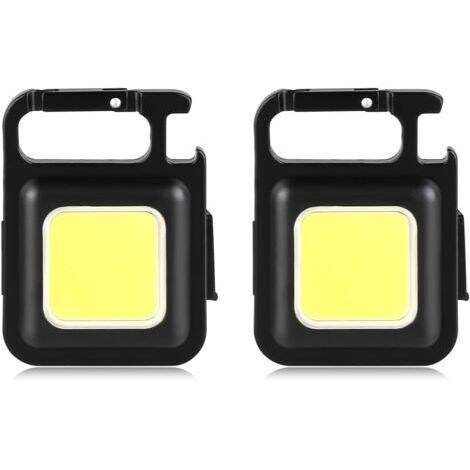 Lampada di lavoro COB ricaricabile, lampada per officina con porta USB e base magnetica, 4 modalità di luce, lampada da campeggio compatta con 500 lumen per riparazioni e trekking (2 pezzi)