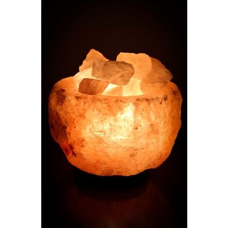 LEDLEDITALIA Lampada di Sale Himalayano a Forma di Ciotola Liscia da 3 Kg